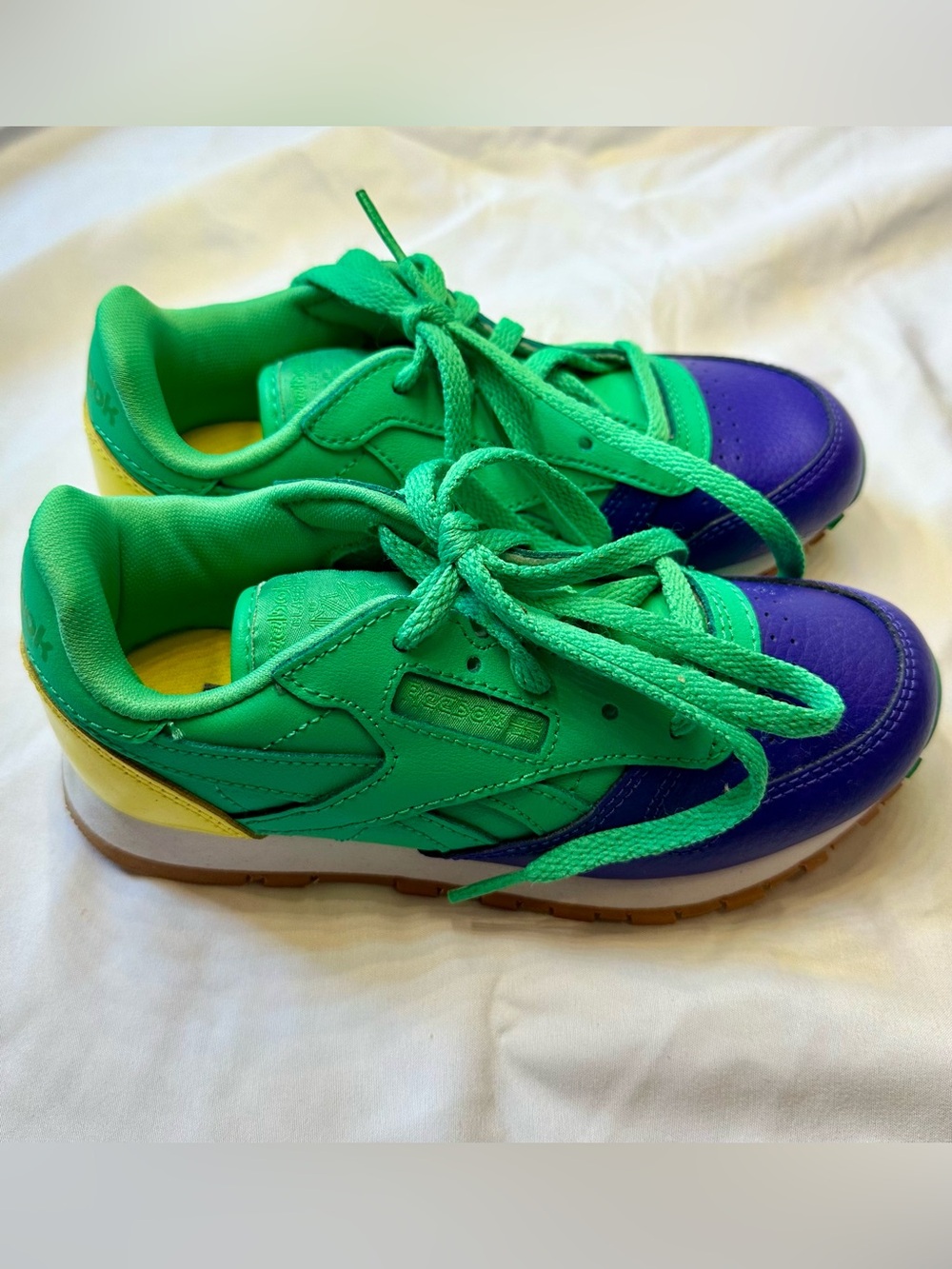 Reebok Kids Colorblock Sneakers in Green, Purple & Yellow